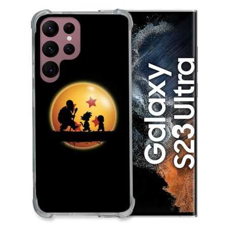 Coque Renfocée en Verre Trempé Pour Samsung Galaxy S23 Ultra Manga Dragon Ball Vintage