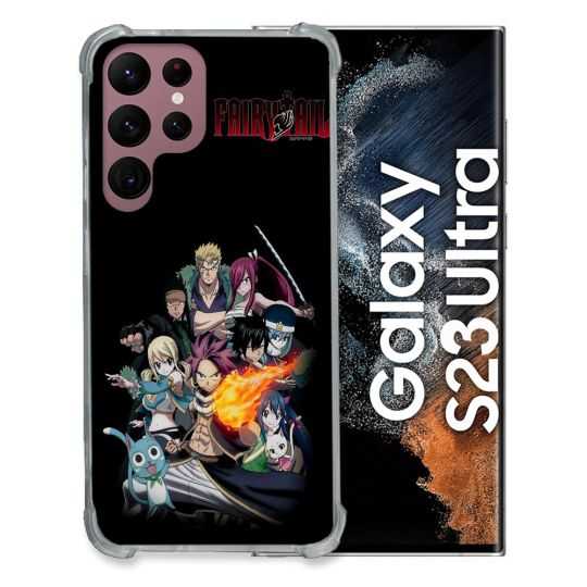 Coque Renfocée en Verre Trempé Pour Samsung Galaxy S23 Ultra Manga Fairy Tail Logo Team