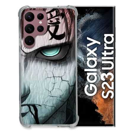 Coque Renfocée en Verre Trempé Pour Samsung Galaxy S23 Ultra Manga Naruto Gaara