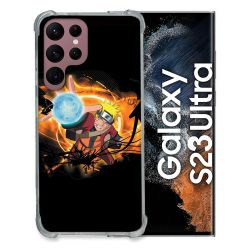 Coque Renfocée en Verre Trempé Pour Samsung Galaxy S23 Ultra Manga Naruto Noir