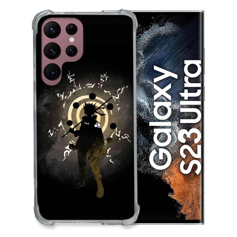 Coque Renfocée en Verre Trempé Pour Samsung Galaxy S23 Ultra Manga Naruto Sage