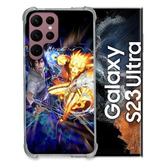 Coque Renfocée en Verre Trempé Pour Samsung Galaxy S23 Ultra Manga Naruto VS