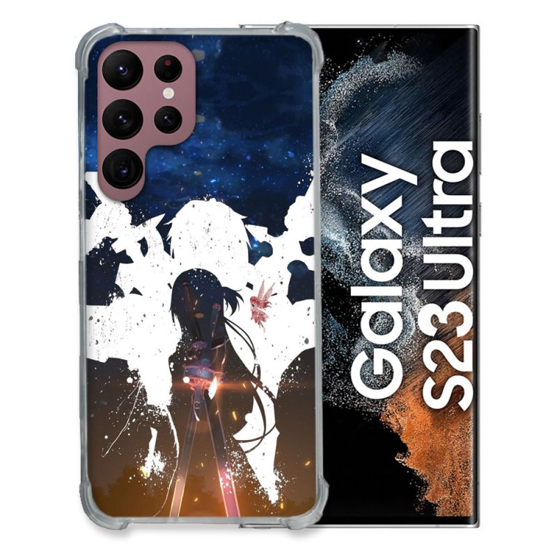 Coque Renfocée en Verre Trempé Pour Samsung Galaxy S23 Ultra Manga SAO sword Art Online Asuna