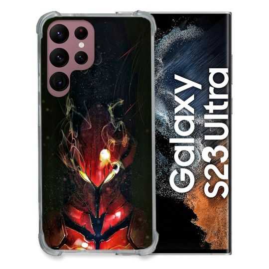 Coque Renfocée en Verre Trempé Pour Samsung Galaxy S23 Ultra Manga Solo Leveling Igris