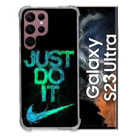 Coque Renfocée en Verre Trempé Pour Samsung Galaxy S23 Ultra Nike Just Do It