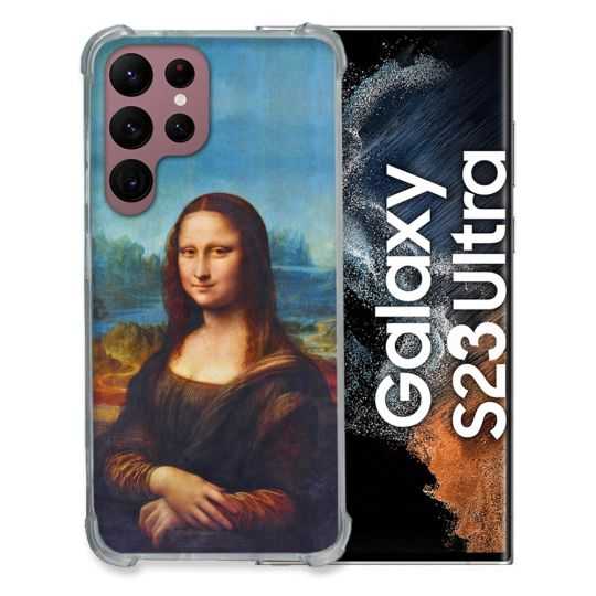 Coque Renfocée en Verre Trempé Pour Samsung Galaxy S23 Ultra Peinture Joconde