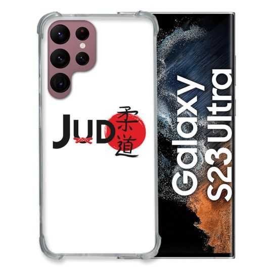 Coque Renfocée en Verre Trempé Pour Samsung Galaxy S23 Ultra Sport Judo Logo