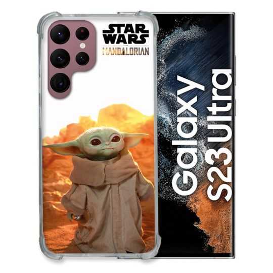 Coque Renfocée en Verre Trempé Pour Samsung Galaxy S23 Ultra Star Wars - Yoda bebe soleil