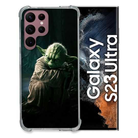 Coque Renfocée en Verre Trempé Pour Samsung Galaxy S23 Ultra Star Wars - Yoda sombre