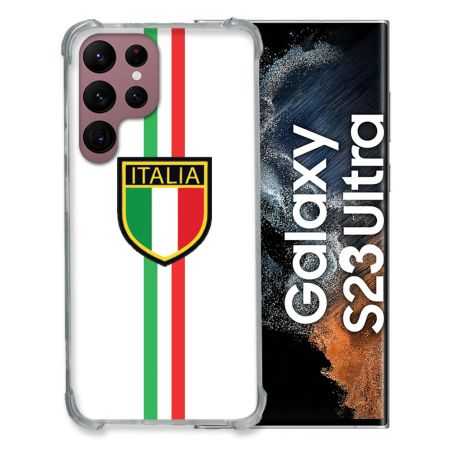 Coque Renfocée en Verre Trempé Pour Samsung Galaxy S23 Ultra Voyage Italie 3 Blanc