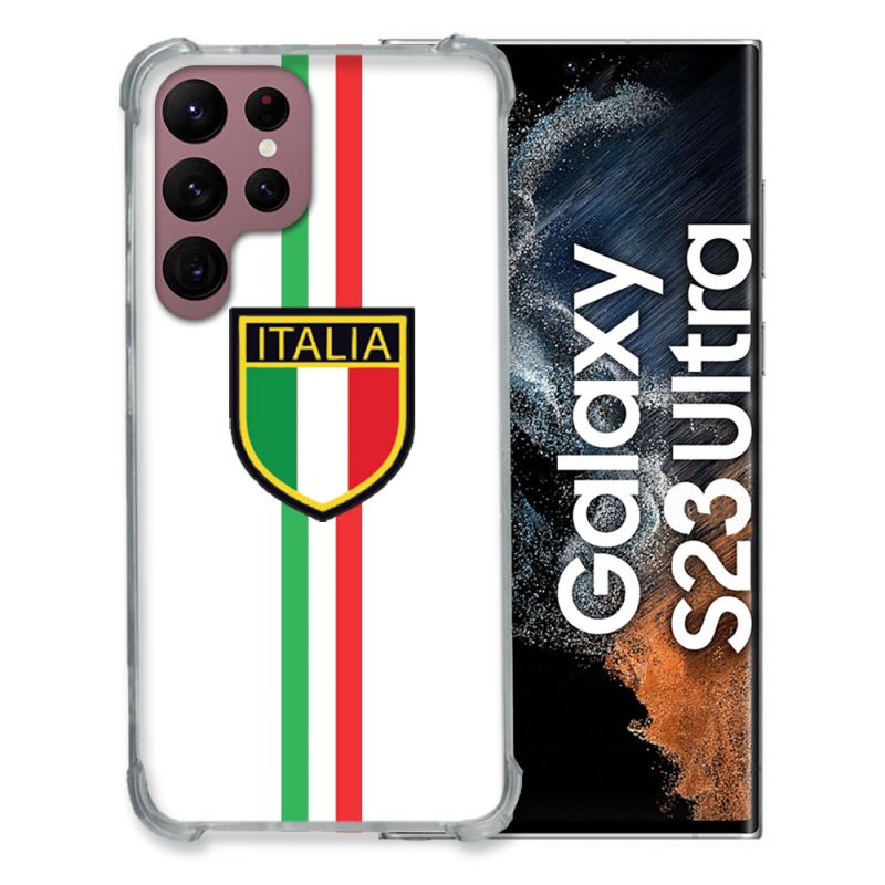 Coque Renfocée en Verre Trempé Pour Samsung Galaxy S23 Ultra Voyage Italie 3 Blanc
