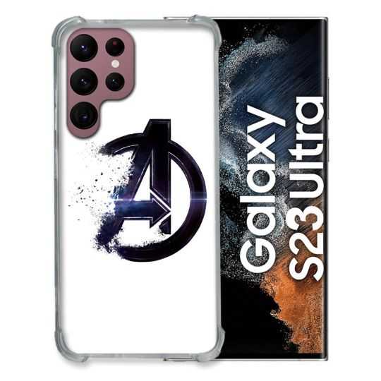 Coque Renfocée en Verre Trempé Transparente Pour Samsung Galaxy S23 Ultra Avenger