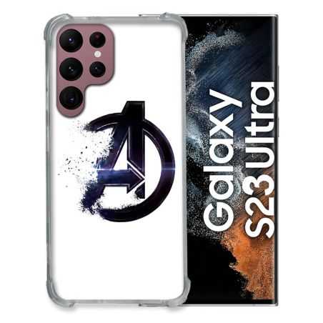 Coque Renfocée en Verre Trempé Transparente Pour Samsung Galaxy S23 Ultra Avenger
