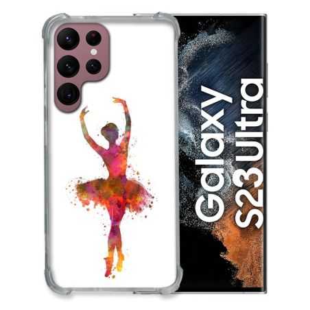 Coque Renfocée en Verre Trempé Transparente Pour Samsung Galaxy S23 Ultra Danseuse etoile