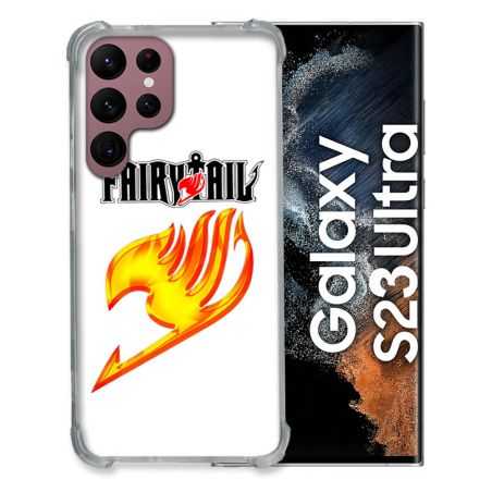 Coque Renfocée en Verre Trempé Transparente Pour Samsung Galaxy S23 Ultra Fairy Tail