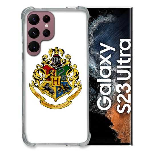 Coque Renfocée en Verre Trempé Transparente Pour Samsung Galaxy S23 Ultra Harry Potter Poudlard