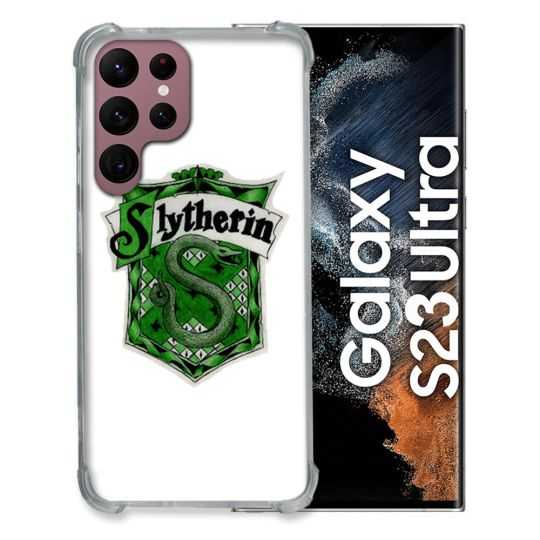 Coque Renfocée en Verre Trempé Transparente Pour Samsung Galaxy S23 Ultra Harry Potter Slytherin
