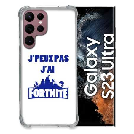 Coque Renfocée en Verre Trempé Transparente Pour Samsung Galaxy S23 Ultra Jpeux pas jai Fortnite