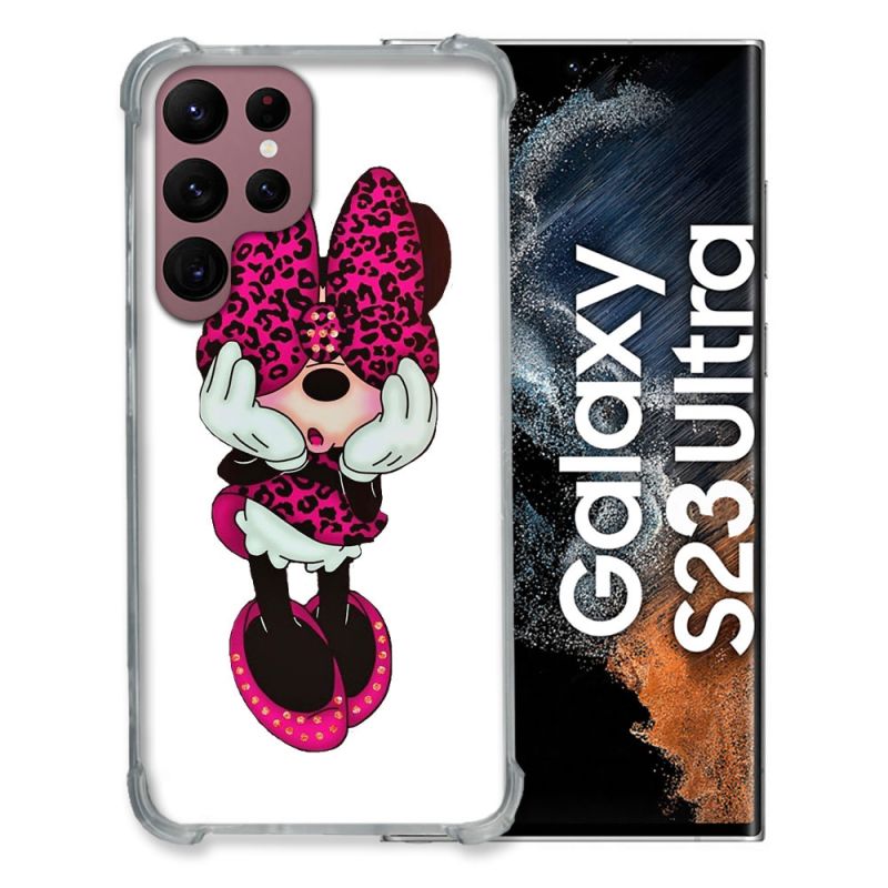 Coque Renfocée en Verre Trempé Transparente Pour Samsung Galaxy S23 Ultra Minnie