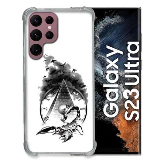 Coque Renfocée en Verre Trempé Transparente Pour Samsung Galaxy S23 Ultra Scorpion