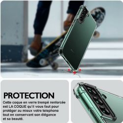 Coque Renforcée En Verre Trempé Pour Samsung Galaxy S23 Plus Fleur Lys Color