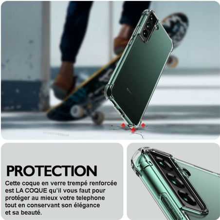 Coque Renforcée En Verre Trempé Pour Samsung Galaxy S23 Plus Fleur Lys Color