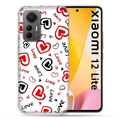 Coque Renforcée En Verre Trempé Pour Xiaomi 12 Lite Amour Love