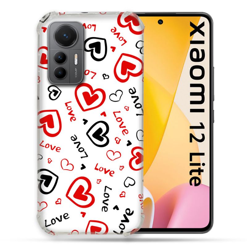 Coque Renforcée En Verre Trempé Pour Xiaomi 12 Lite Amour Love