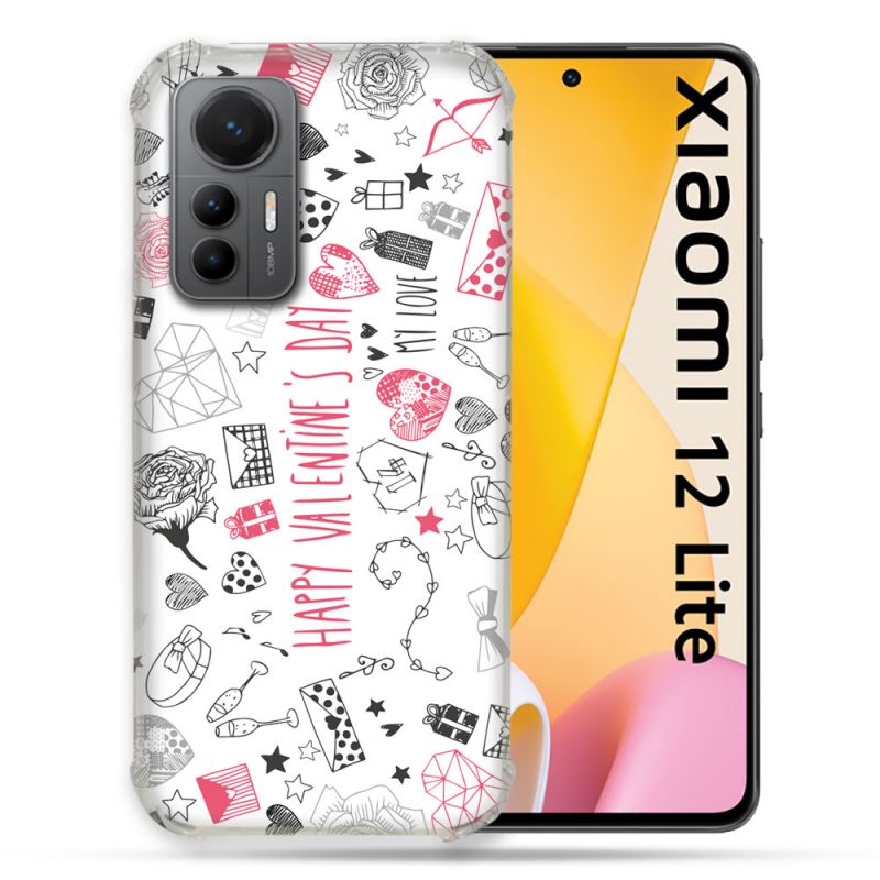 Coque Renforcée En Verre Trempé Pour Xiaomi 12 Lite Amour Valentines