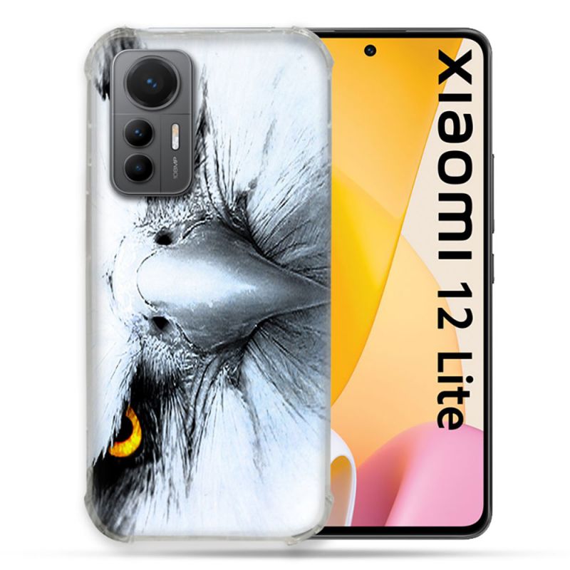 Coque Renforcée En Verre Trempé Pour Xiaomi 12 Lite Animal Aigle Royal Blanc