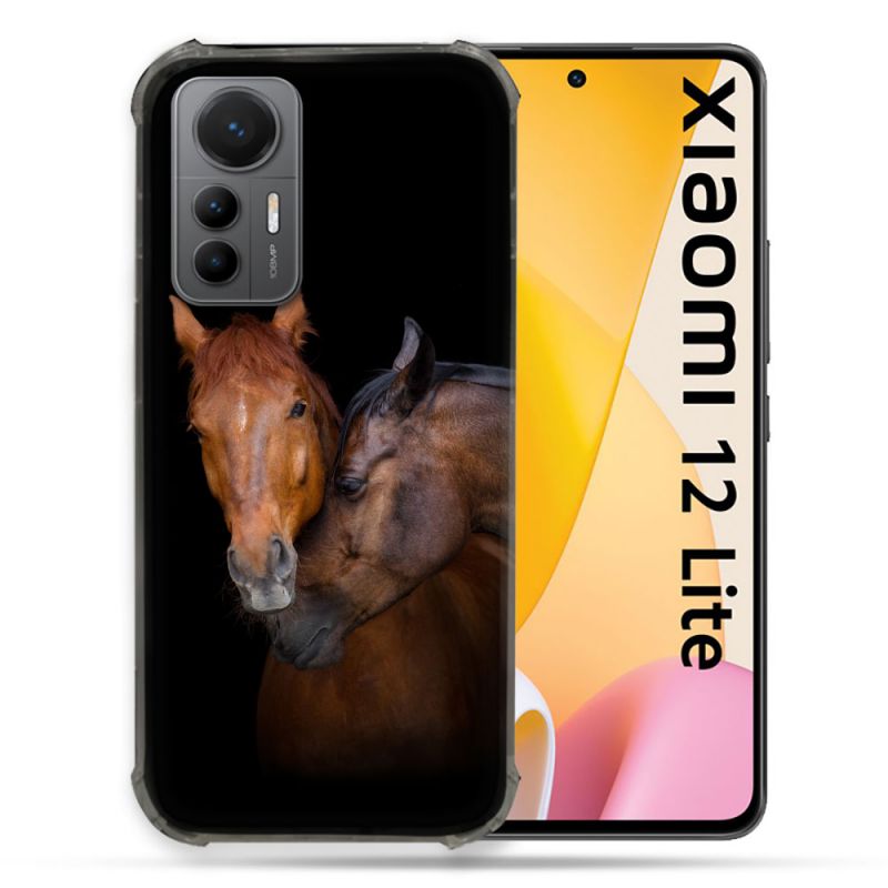Coque Renforcée En Verre Trempé Pour Xiaomi 12 Lite Animal Cheval Marron