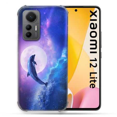 Coque Renforcée En Verre Trempé Pour Xiaomi 12 Lite Animal Dauphin Vague