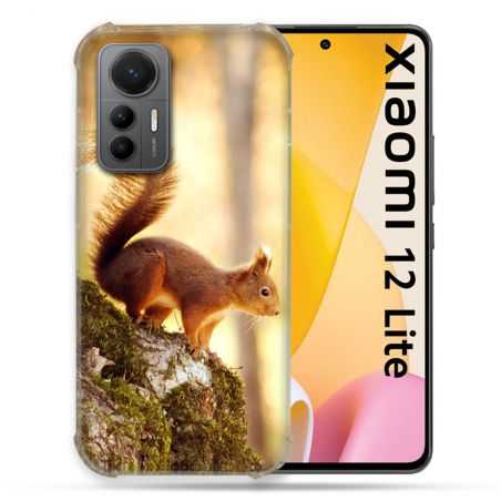 Coque Renforcée En Verre Trempé Pour Xiaomi 12 Lite Animal Ecureuil Bois
