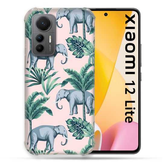 Coque Renforcée En Verre Trempé Pour Xiaomi 12 Lite Animal Elephant Pattern