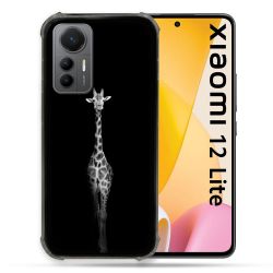 Coque Renforcée En Verre Trempé Pour Xiaomi 12 Lite Animal Girafe Noire
