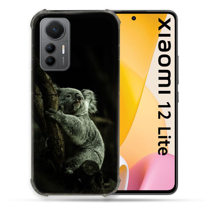 Coque Renforcée En Verre Trempé Pour Xiaomi 12 Lite Animal Koala Noir