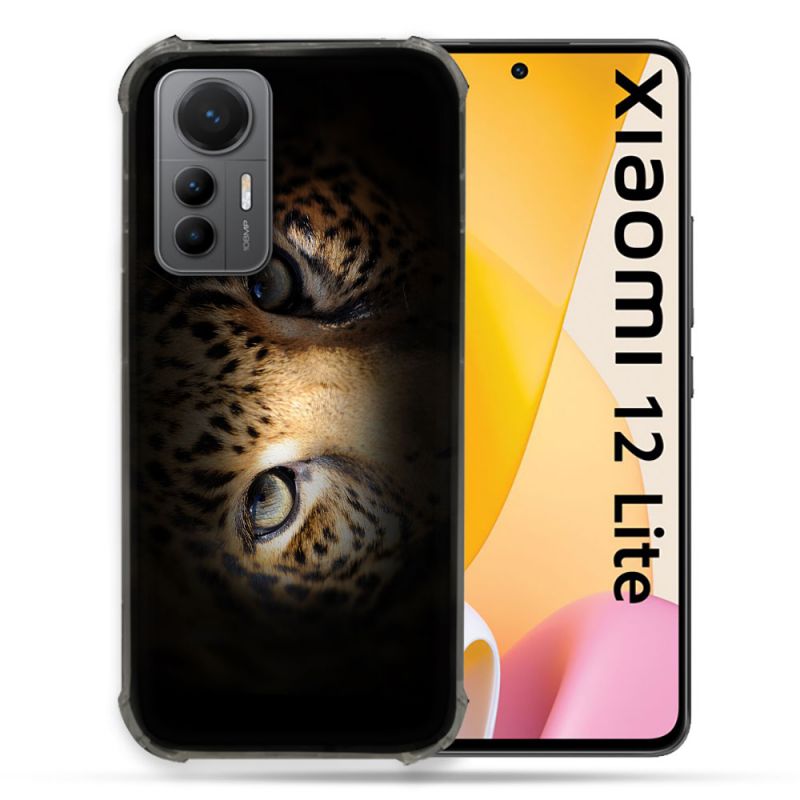 Coque Renforcée En Verre Trempé Pour Xiaomi 12 Lite Animal Leopard Yeux