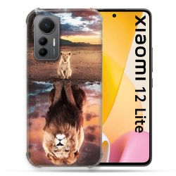 Coque Renforcée En Verre Trempé Pour Xiaomi 12 Lite Animal Lion Reflet
