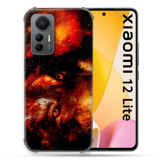 Coque Renforcée En Verre Trempé Pour Xiaomi 12 Lite Animal Loup Espace