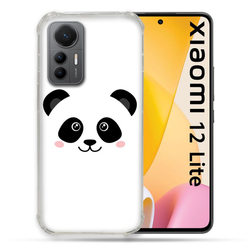 Coque Renforcée En Verre Trempé Pour Xiaomi 12 Lite Animal Panda Blanc