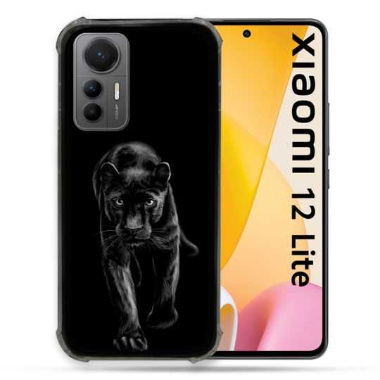 Coque Renforcée En Verre Trempé Pour Xiaomi 12 Lite Animal Panthère Noire