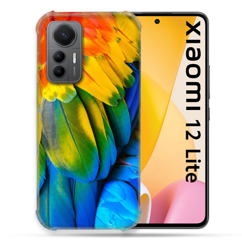 Coque Renforcée En Verre Trempé Pour Xiaomi 12 Lite Animal Perroquet Plume