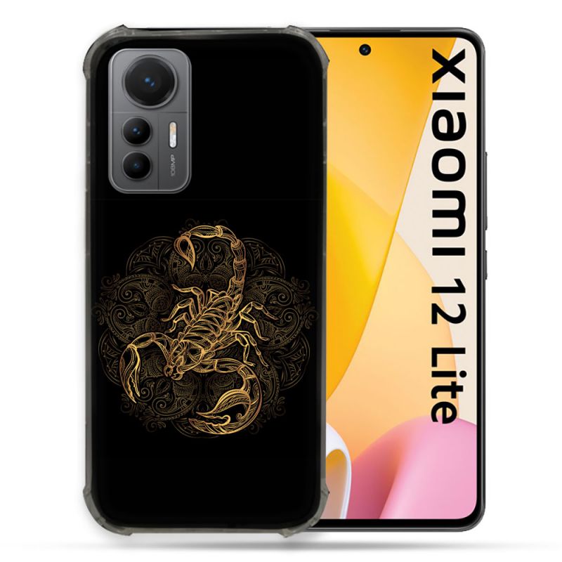 Coque Renforcée En Verre Trempé Pour Xiaomi 12 Lite Animal Scorpion Fresque