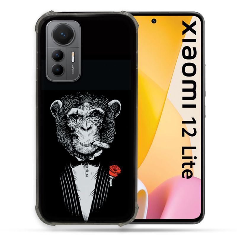 Coque Renforcée En Verre Trempé Pour Xiaomi 12 Lite Decale Singe Mafia