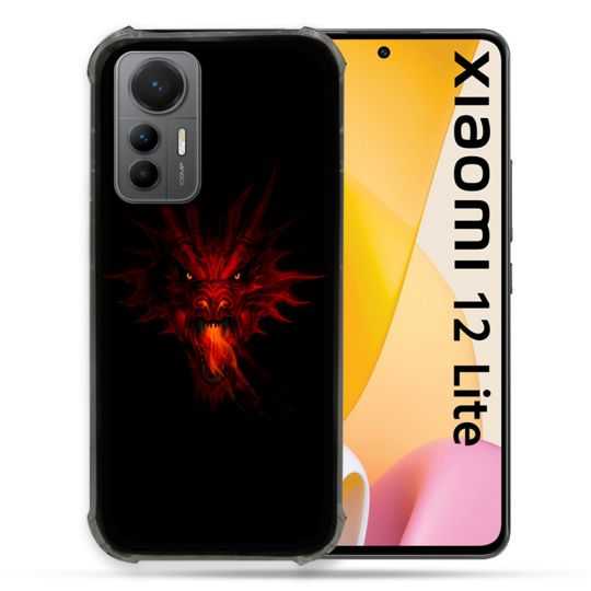 Coque Renforcée En Verre Trempé Pour Xiaomi 12 Lite Fantastique Dragon Feu