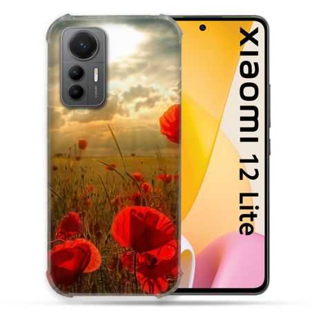 Coque Renforcée En Verre Trempé Pour Xiaomi 12 Lite Fleur Coquelicot