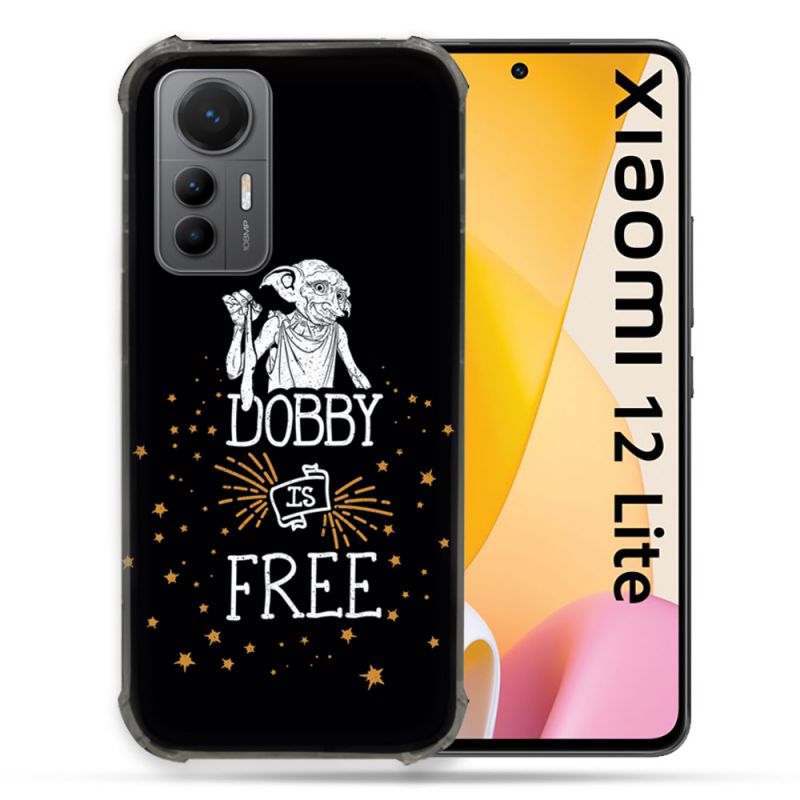 Coque Renforcée En Verre Trempé Pour Xiaomi 12 Lite Harry Potter Dobby Free Noir