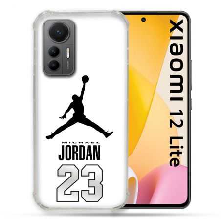 Coque Renforcée En Verre Trempé Pour Xiaomi 12 Lite Jordan 23 Blanc