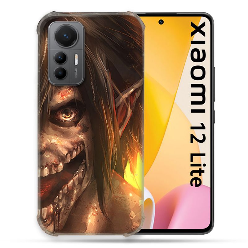 Coque Renforcée En Verre Trempé Pour Xiaomi 12 Lite Manga Attaque Titans Eren Titan