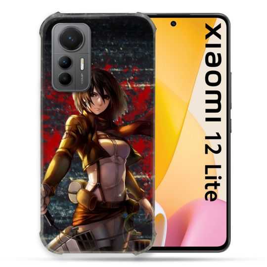 Coque Renforcée En Verre Trempé Pour Xiaomi 12 Lite Manga Attaque Titans Mikasa